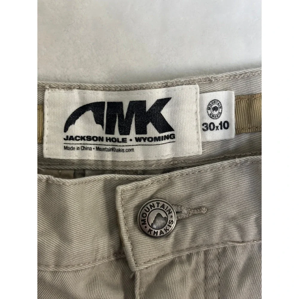 Mountain Khakis Mens 30 Jackson Hole Wyoming Cotton Twill Shorts Khaki Tan 10in